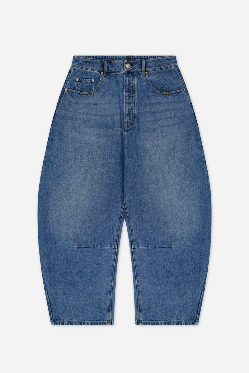 ★TRILLION★ Knee Cap Multi Dart Washing Wide Denim Pants DE MUSINSA | TRILLION Knee Cap Multi Dart Washing Wide Denim