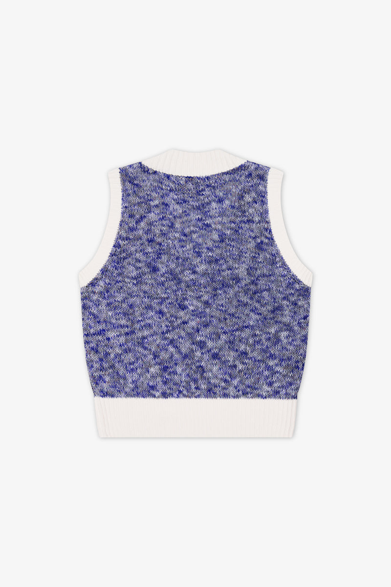 トップス dium. melange summer knit vest Slim-Fit Jacquard-Knit Sweater Vest - Turquoise/marine life