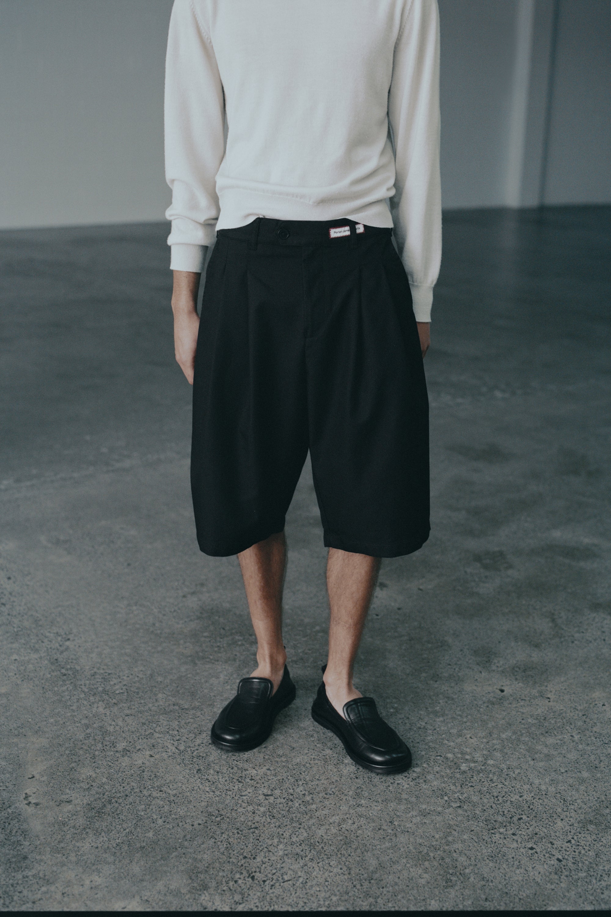 Double-Pleated Shorts