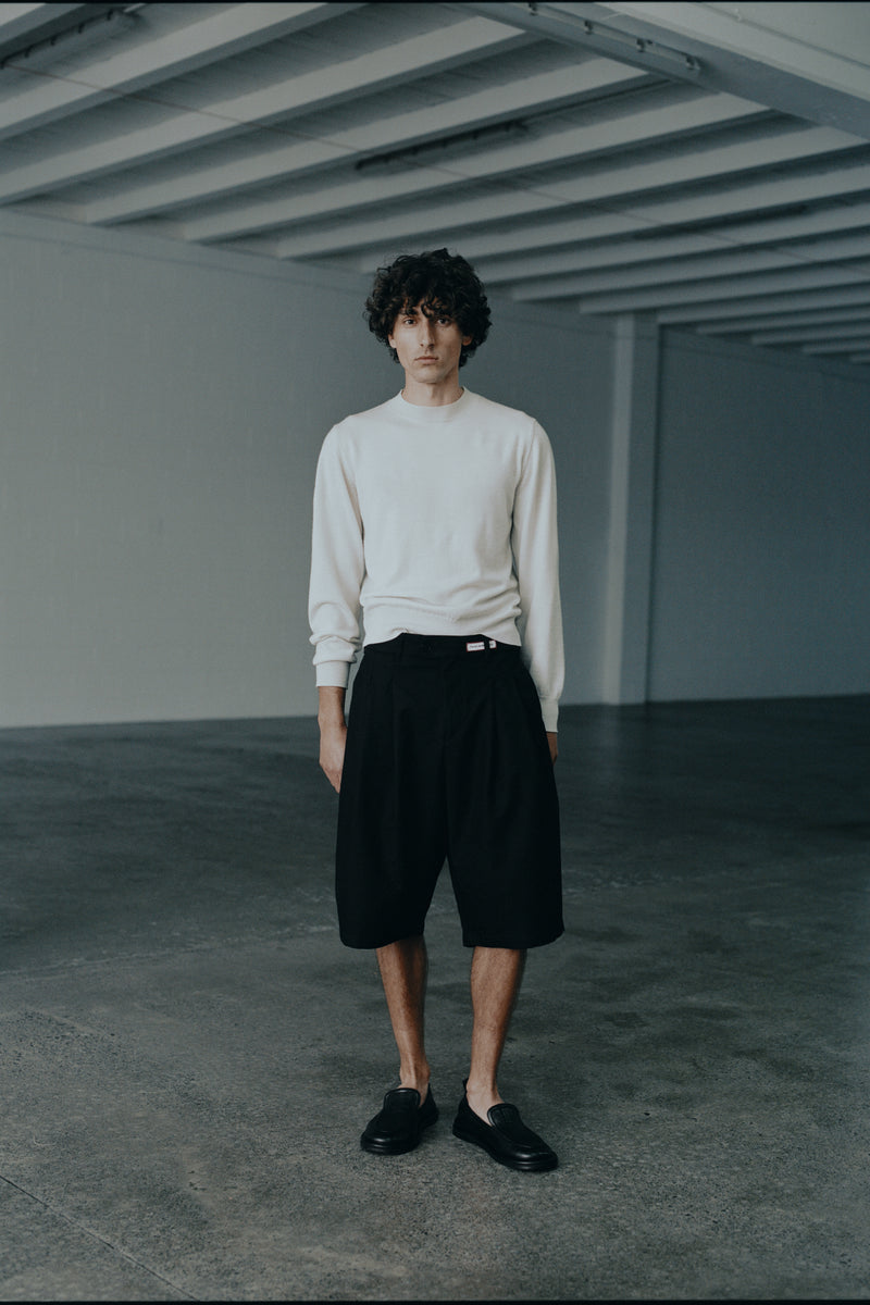 Double-Pleated Shorts