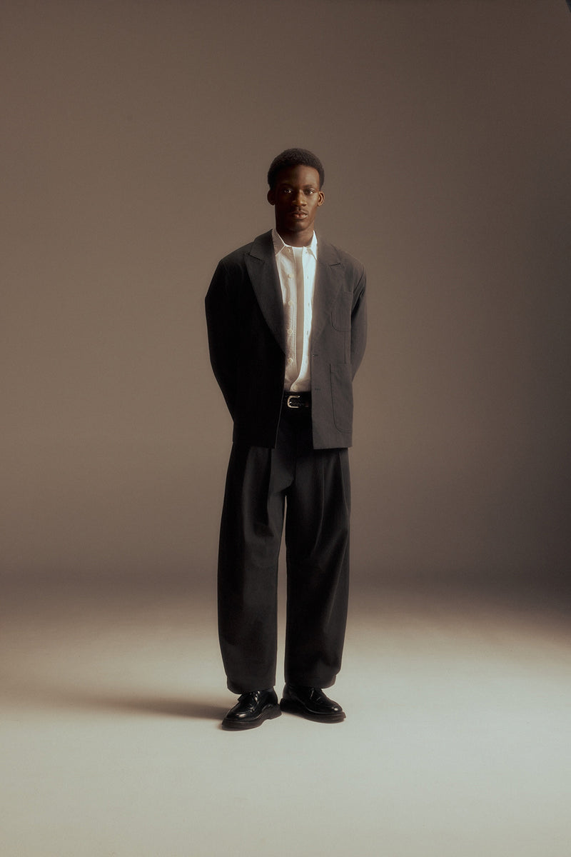 Dart-Knee Pleated Trousers