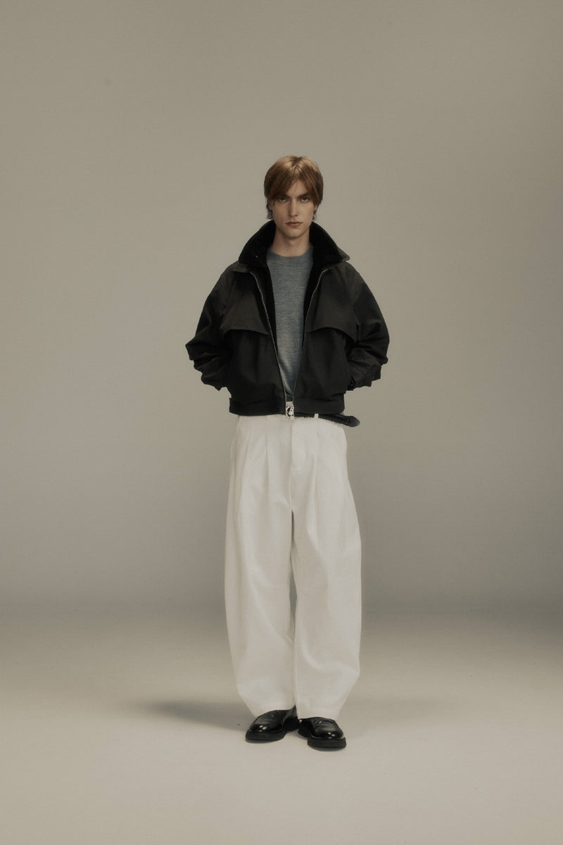 Dart-Knee Pleated Trousers