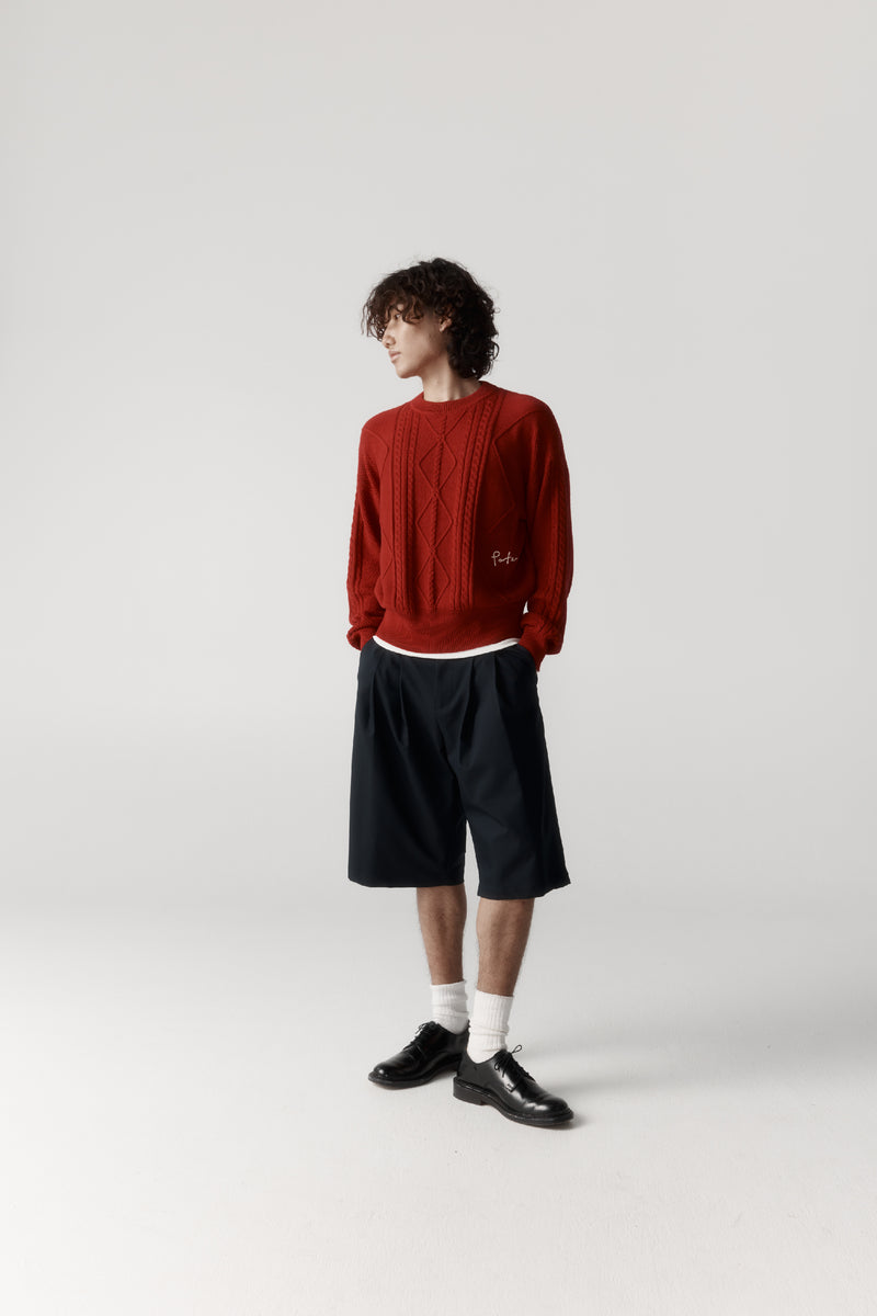 Double-Pleated Shorts