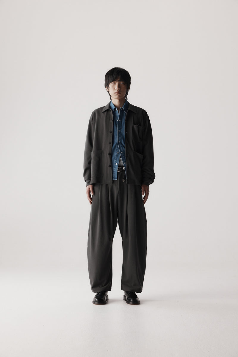 Dart-Knee Pleated Trousers