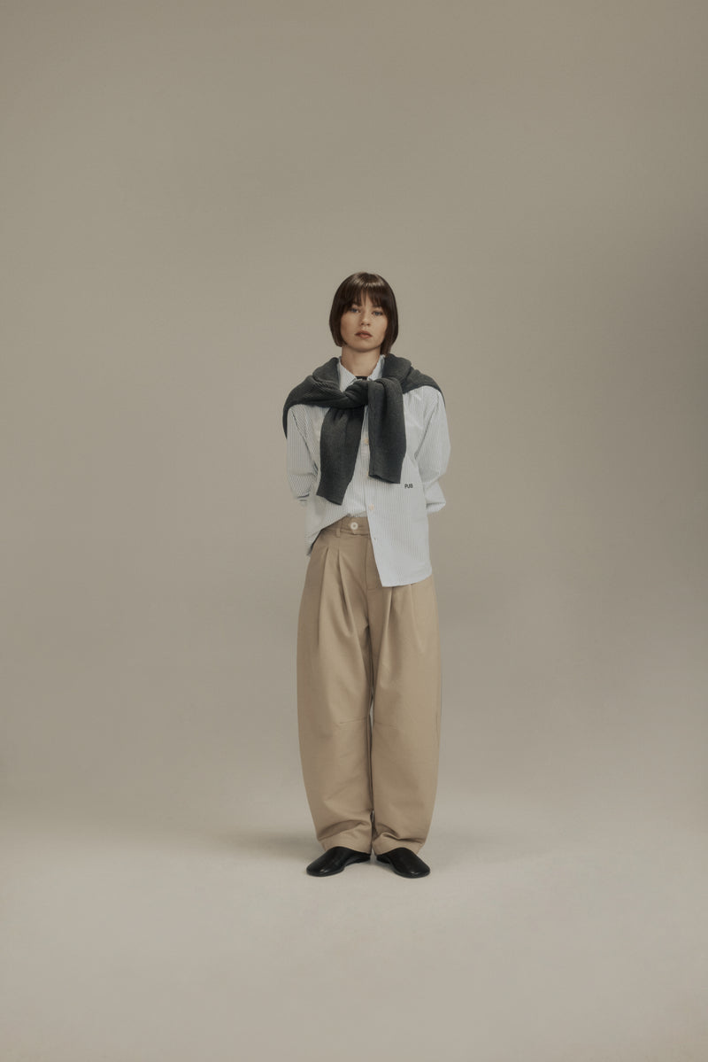 Dart-Knee Pleated Trousers