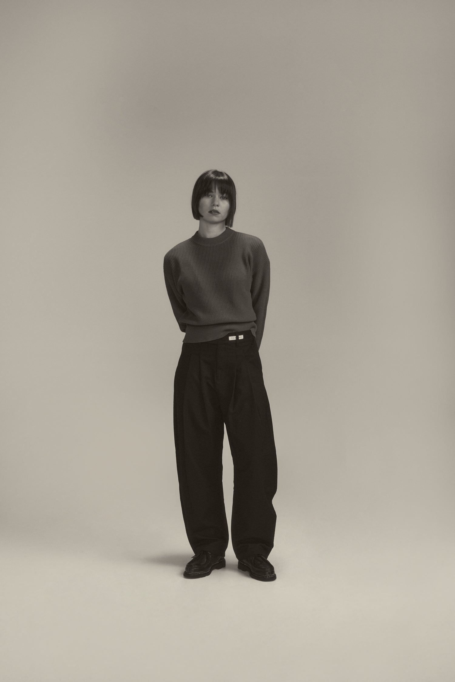 Dart-Knee Pleated Trousers
