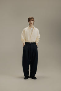 Dart-Knee Pleated Trousers