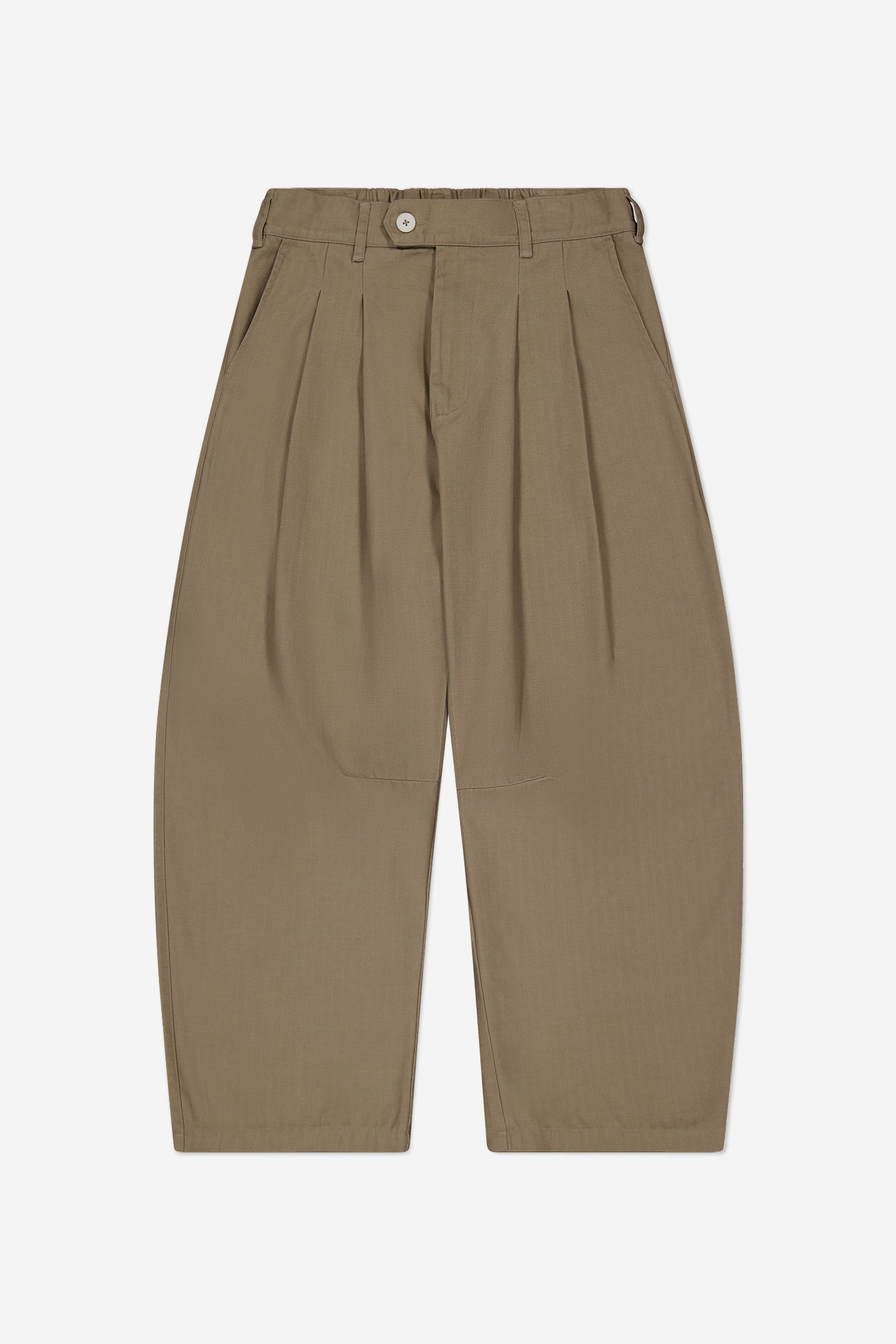 Dart-Knee Pleated Trousers