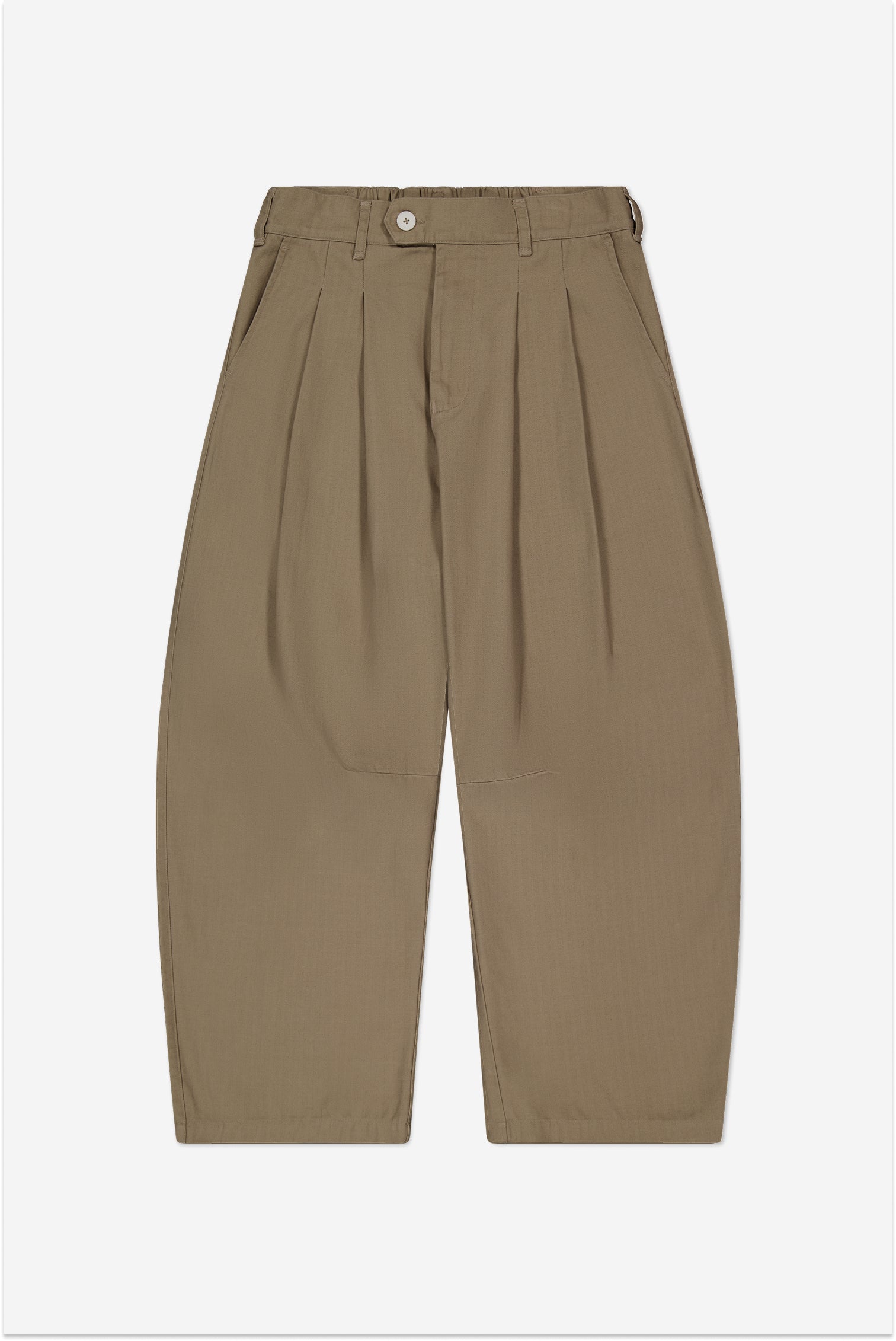 Dart-Knee Pleated Trousers