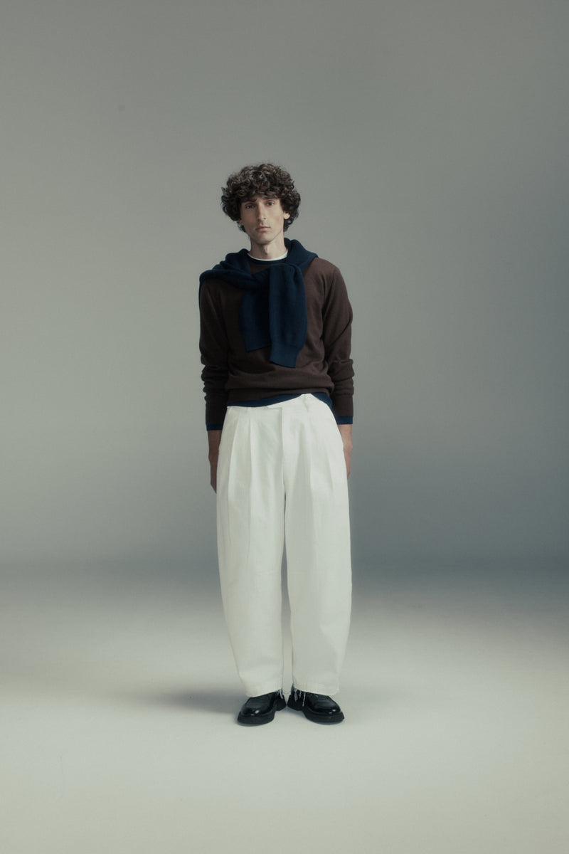 Dart-Knee Pleated Trousers